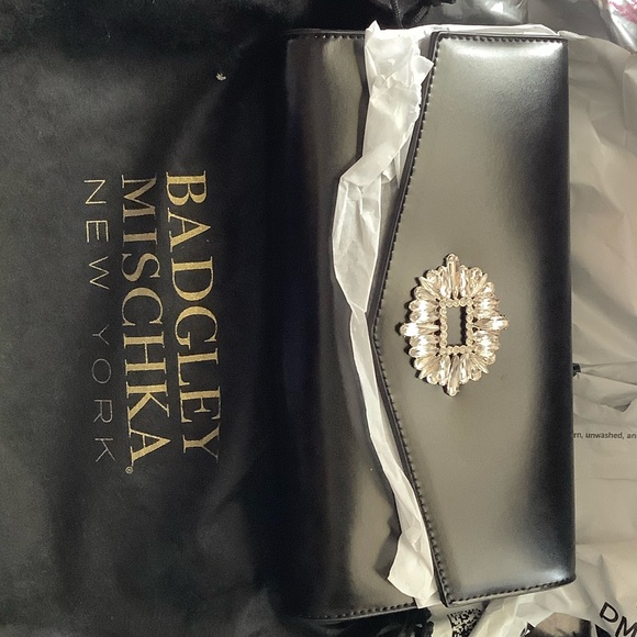 Elegant Black Clutch with Embellished Detail